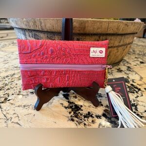 NWT MAKEUP JUNKIE BAG - ICE GATOR PURPLE KINDA PINK - LAY FLAT - SIZE MINI